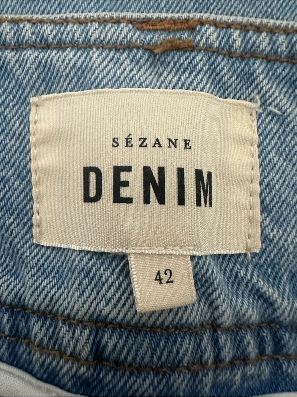 Sezane SAVINE Light Blue Denim Button-Front Skirt - Size 42